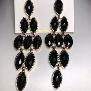 Amrita Black & Gold Chandelier Earrings